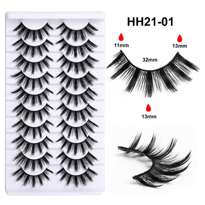 False Eyelashes Hard Stem 10 Pairs