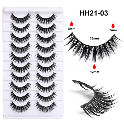 False Eyelashes Hard Stem 10 Pairs