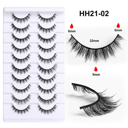 False Eyelashes Hard Stem 10 Pairs