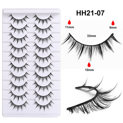 False Eyelashes Hard Stem 10 Pairs