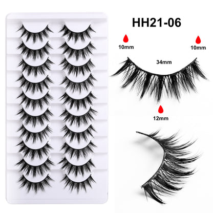 False Eyelashes Hard Stem 10 Pairs