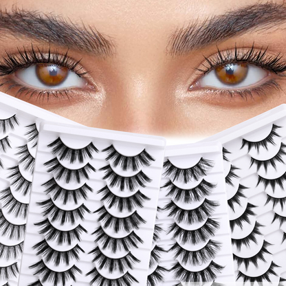 False Eyelashes Hard Stem 10 Pairs