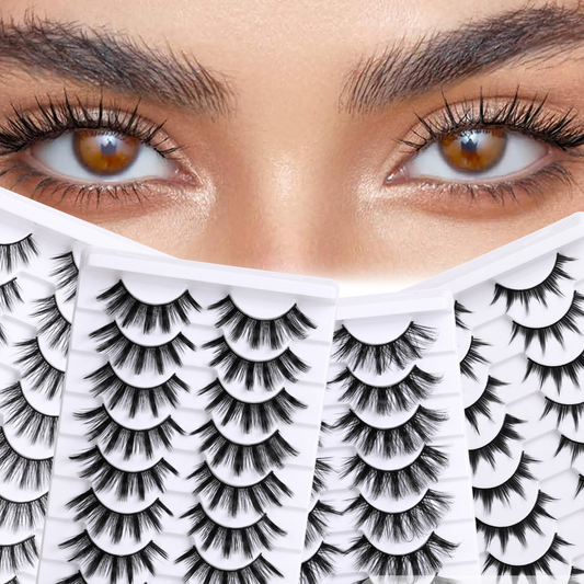 False Eyelashes Hard Stem 10 Pairs