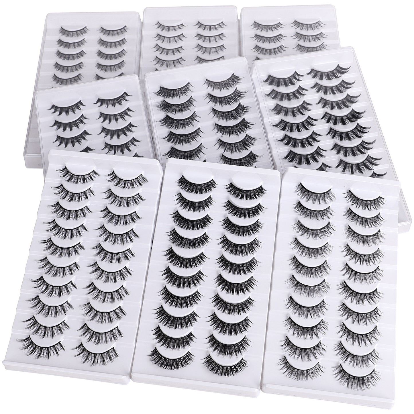 False Eyelashes Hard Stem 10 Pairs