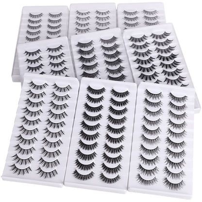 False Eyelashes Hard Stem 10 Pairs