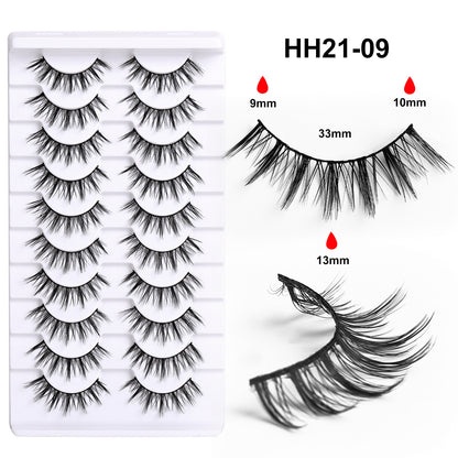 False Eyelashes Hard Stem 10 Pairs