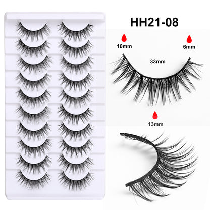 False Eyelashes Hard Stem 10 Pairs
