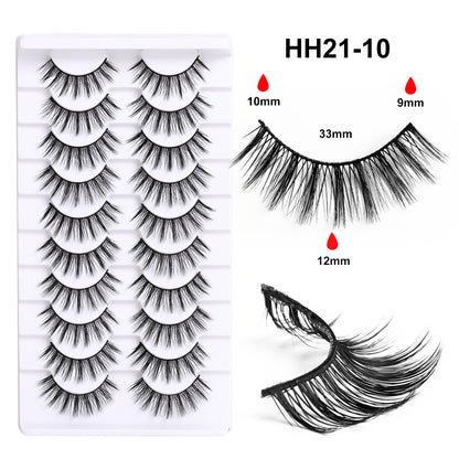 False Eyelashes Hard Stem 10 Pairs