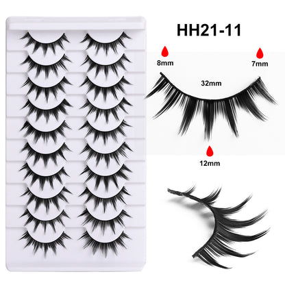 False Eyelashes Hard Stem 10 Pairs