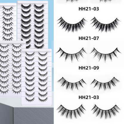 False Eyelashes Hard Stem 10 Pairs