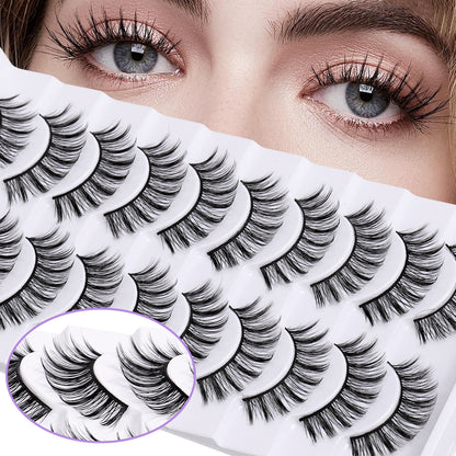 False Eyelashes Hard Stem 10 Pairs