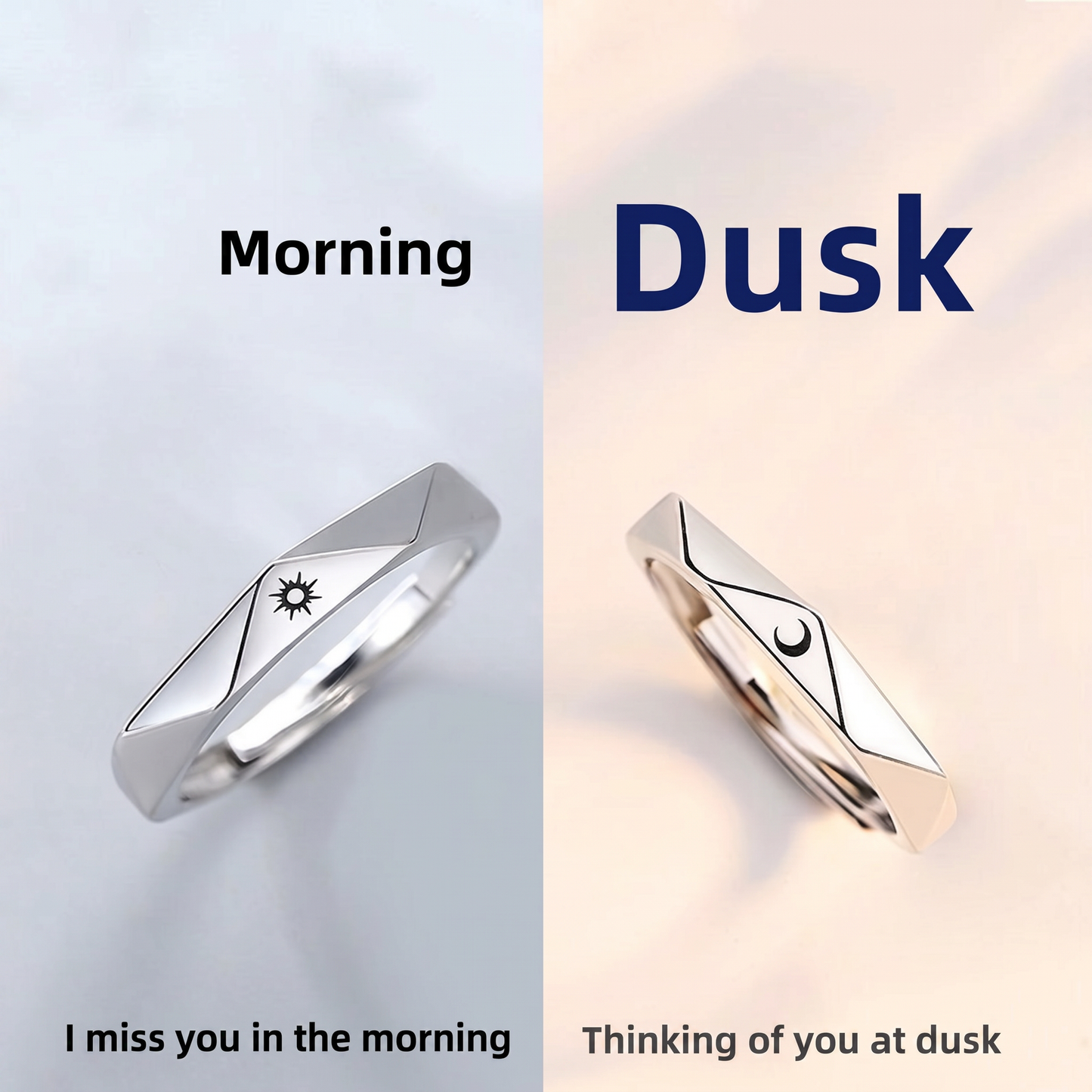 Morning and Dusk Silver Ring