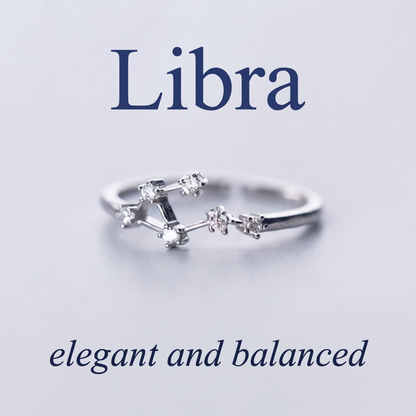 Libra Zodiac Constellation Ring